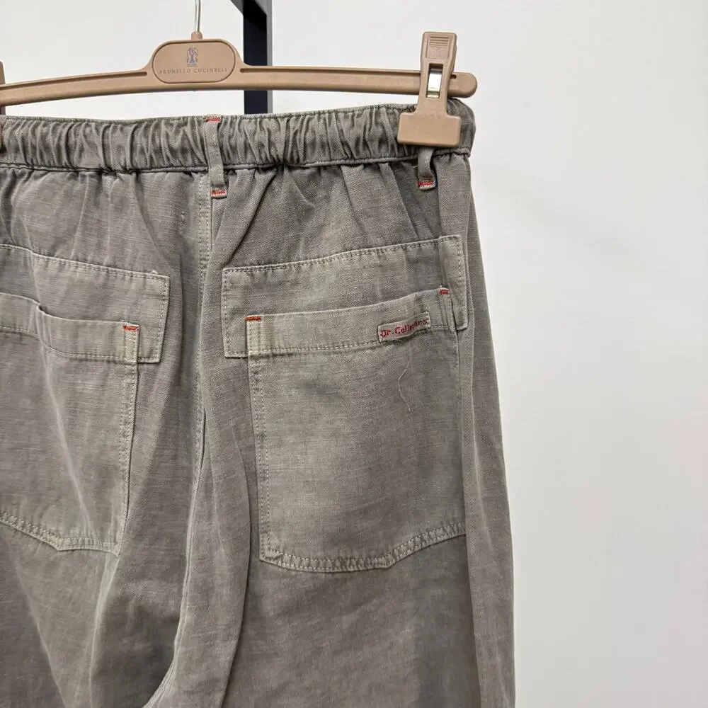 Dr. Collector's P38 Hemp Organic Cotton Sunfaded Army Green Pants M Braided Rope